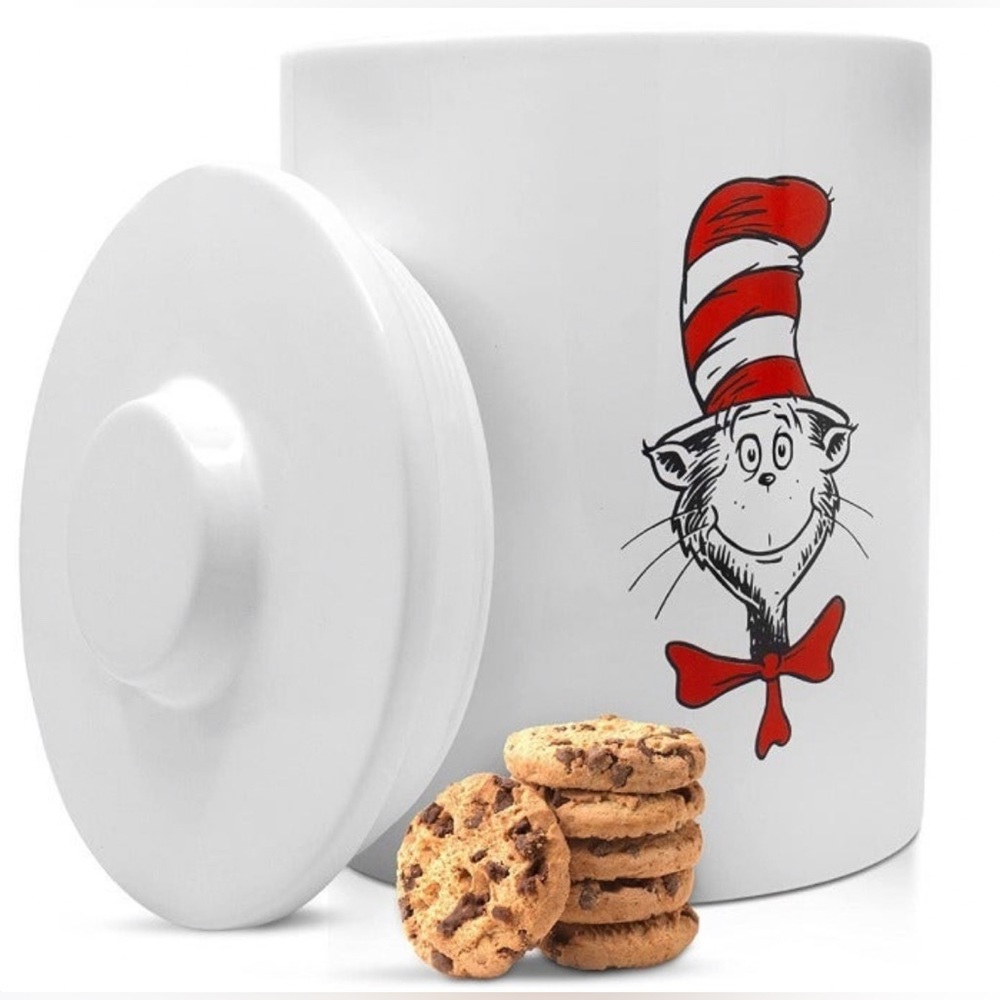 The Cat In The Hat Dr. Seuss Chocolate Chips Cookies Canister Jar